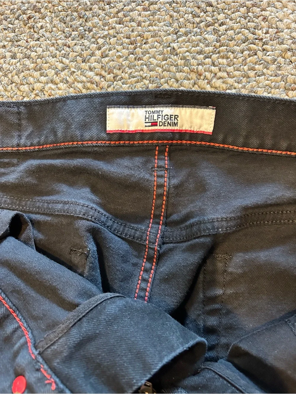 Tommy Hilfiger black denim slim fit jeans. 34W 32L
